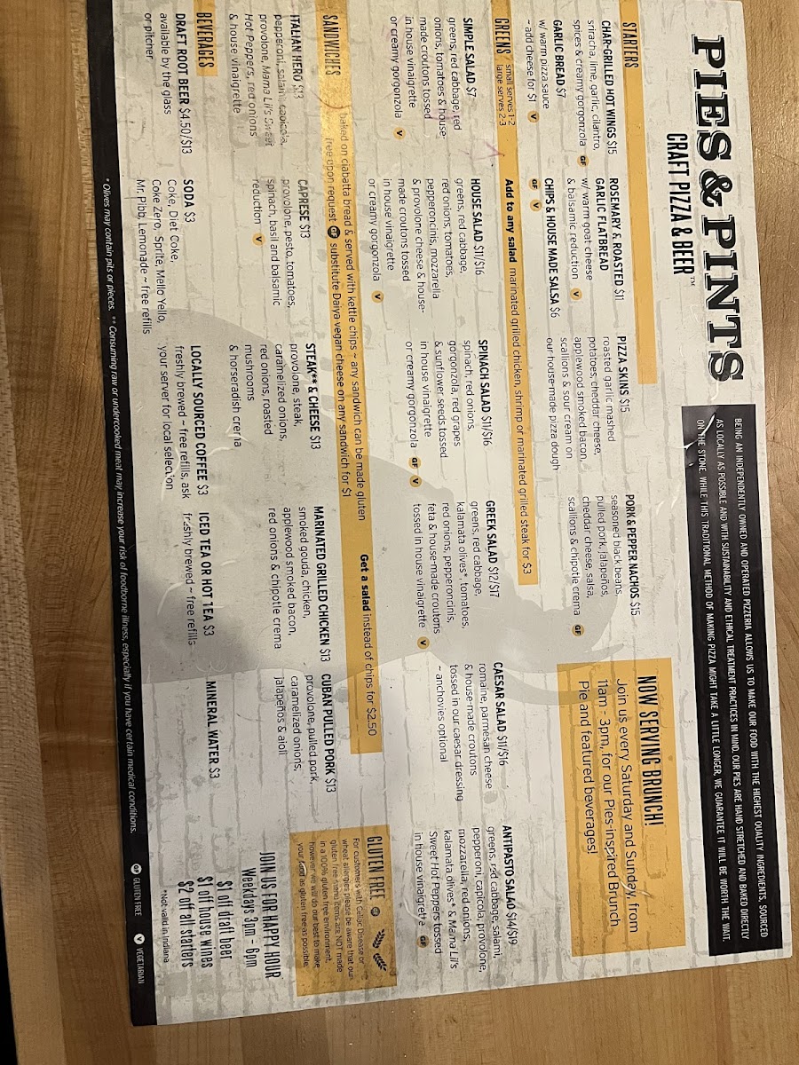 Menu Pies & Pints - Fayetteville, Wv-1