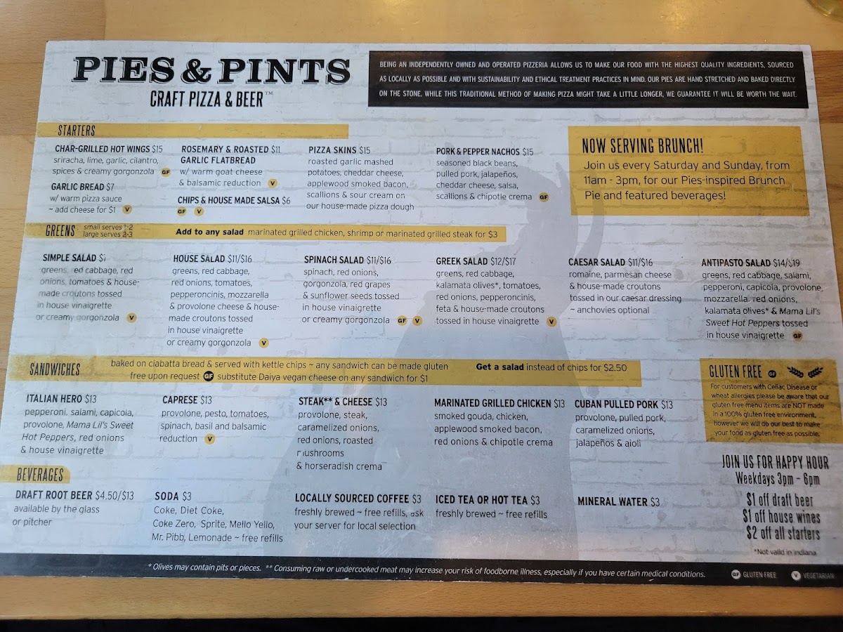 Menu Pies & Pints - Fayetteville, Wv-4