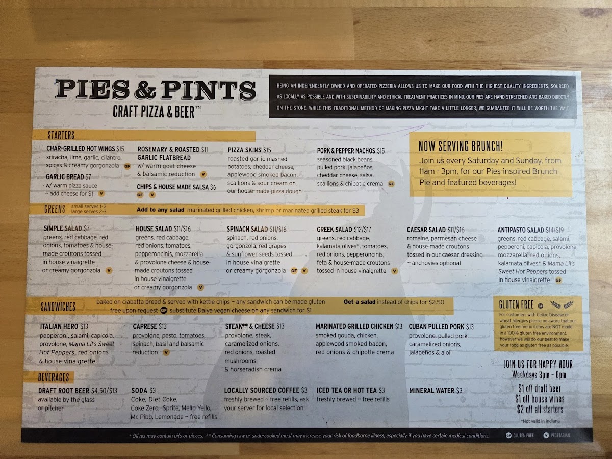 Menu Pies & Pints - Fayetteville, Wv-7